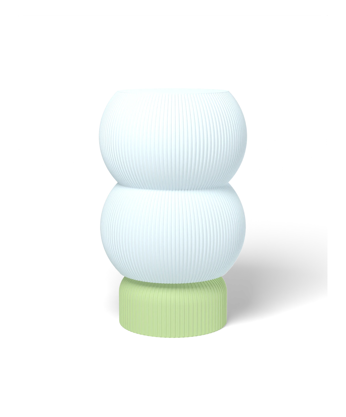 HALO Edamame on Arch lamp, Frost shade on a Lime Green base