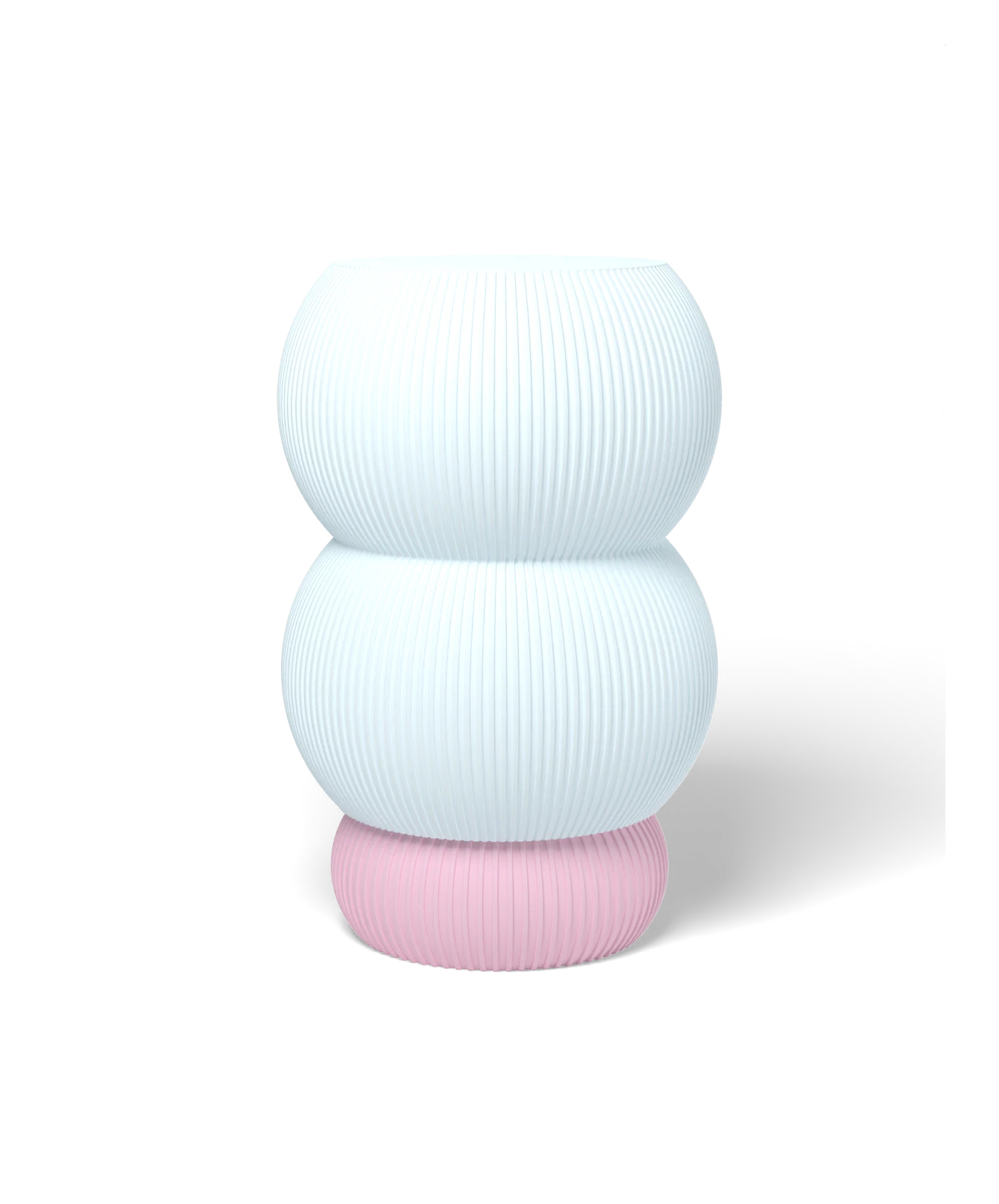 HALO Edamame on Cloud lamp, Frost shade on a Flamingo Pink base