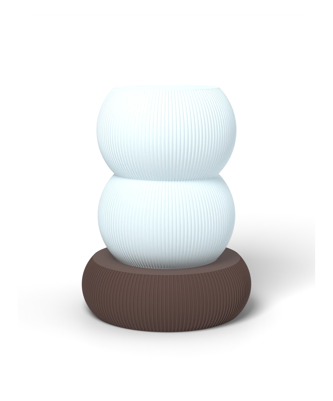 HALO Edamame on Totem Tall lamp, Frost shade on a Chocolate Brown base