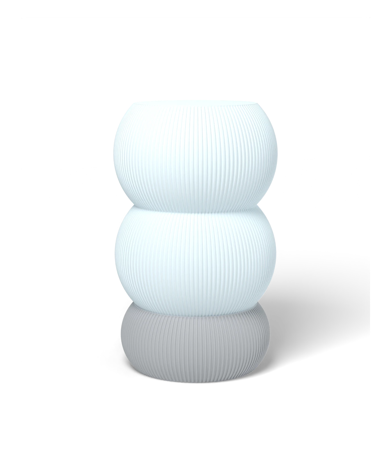 HALO Edamame on Totem Thin Tall lamp, Frost shade on a Light Gray base