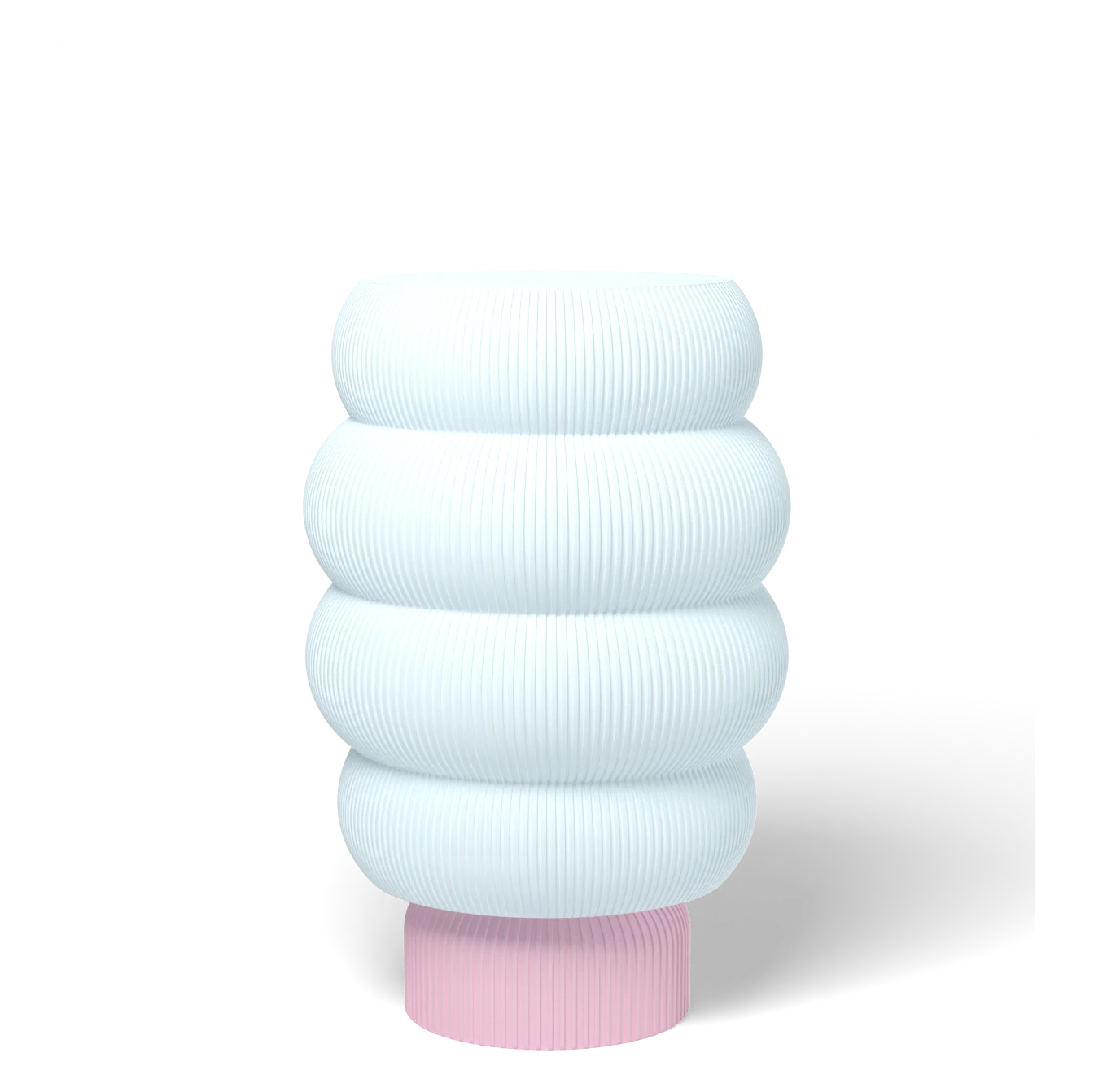 HALO Honeycomb Tall on Arch lamp, Frost shade on a Flamingo Pink base