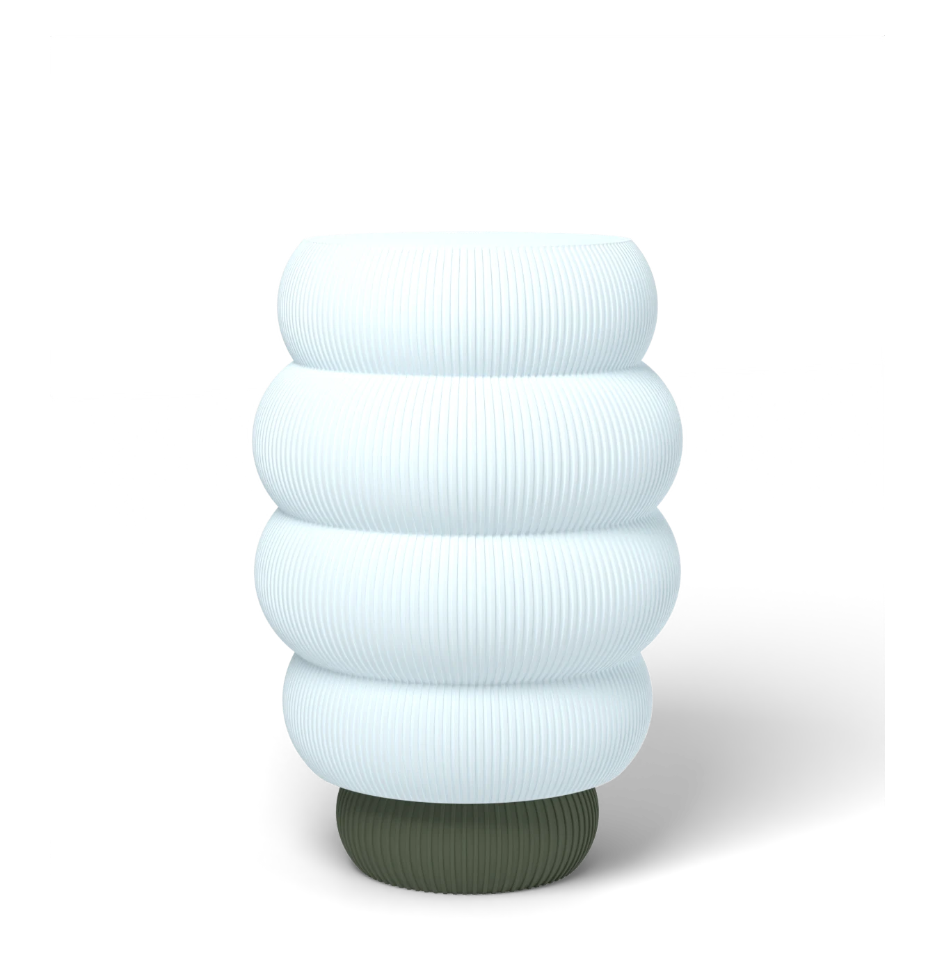 HALO Honeycomb Tall on Cloud lamp, Frost shade on a Olive Green base