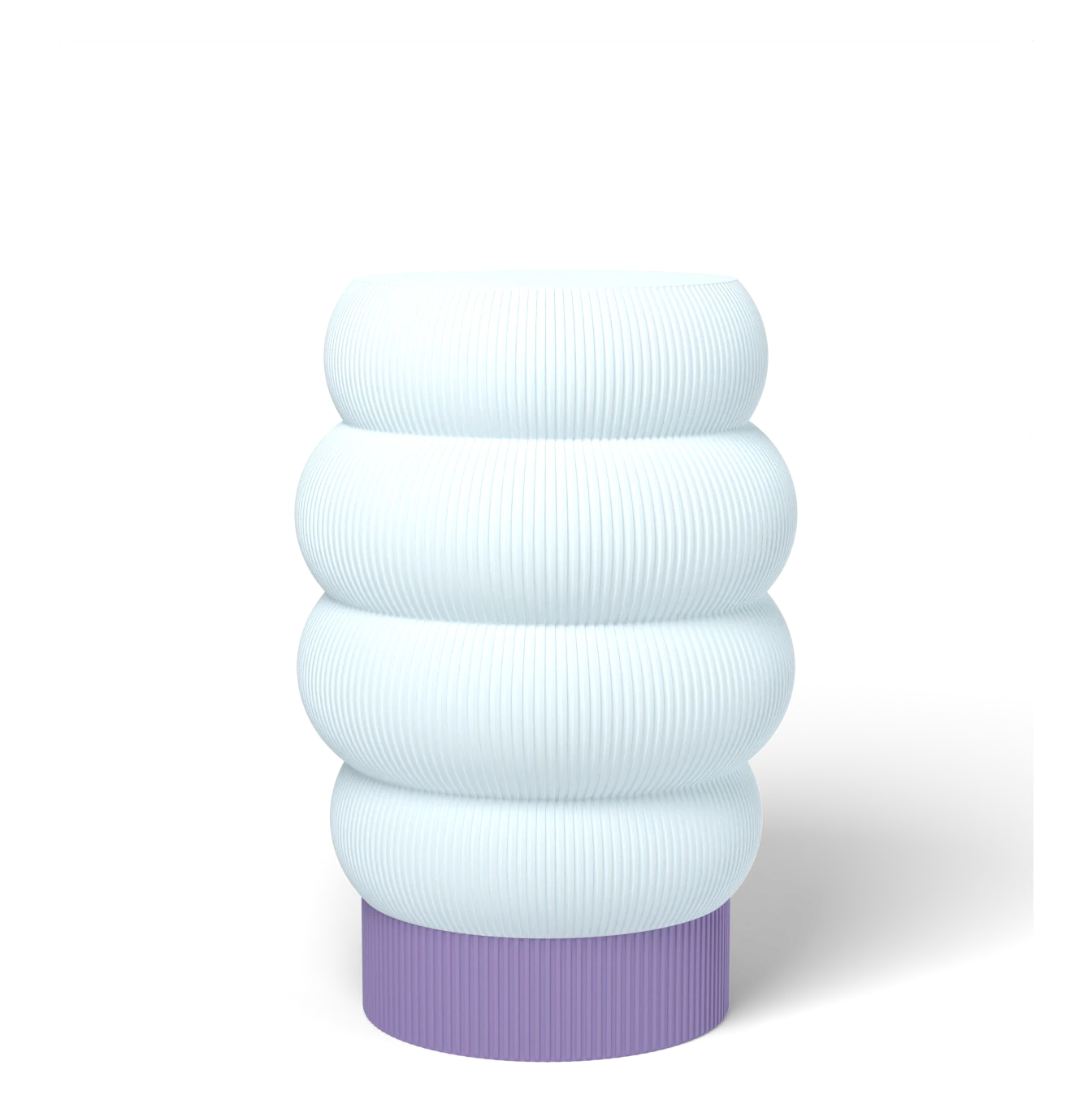 HALO Honeycomb Tall on Cylinder lamp, Frost shade on a Blue Lilac base