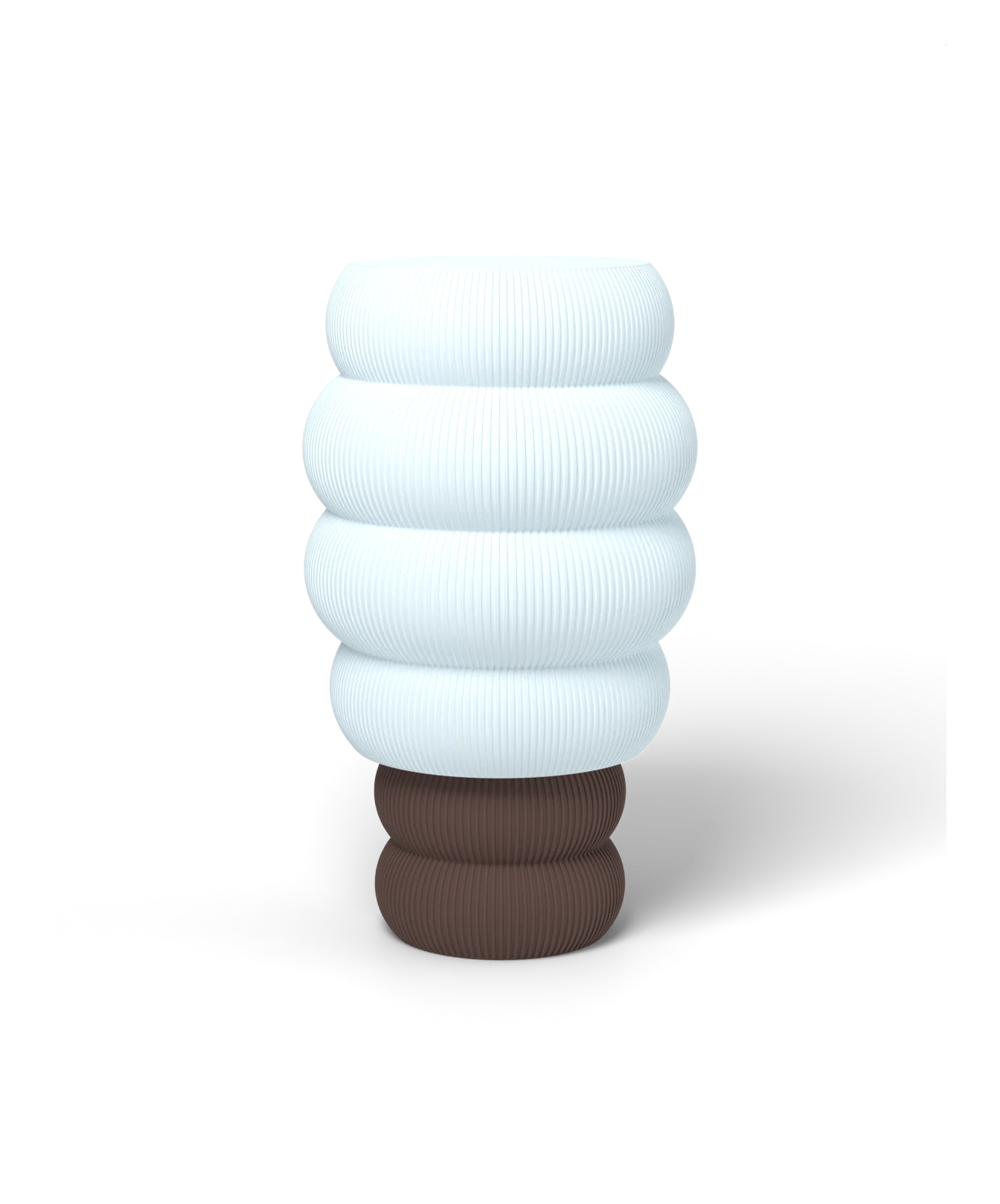 HALO Honeycomb Tall on Totem lamp, Frost shade on a Chocolate Brown base