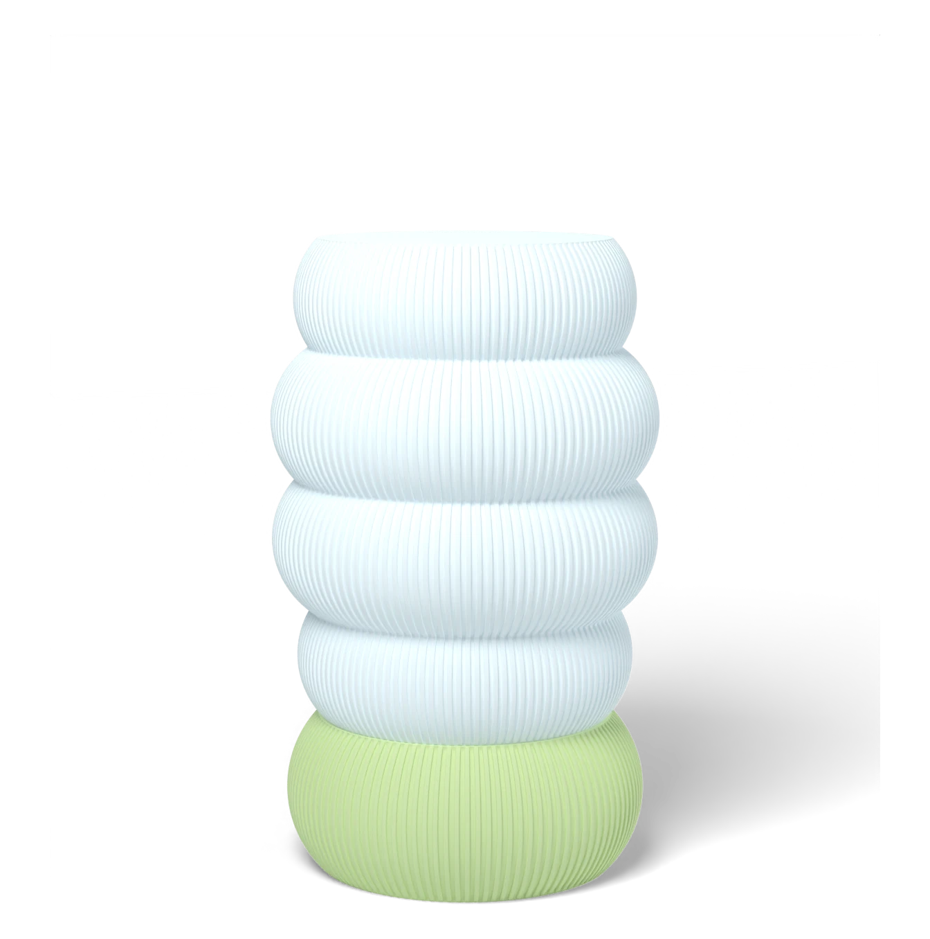 HALO Honeycomb on Totem Thin Tall lamp, Frost shade on a Lime Green base