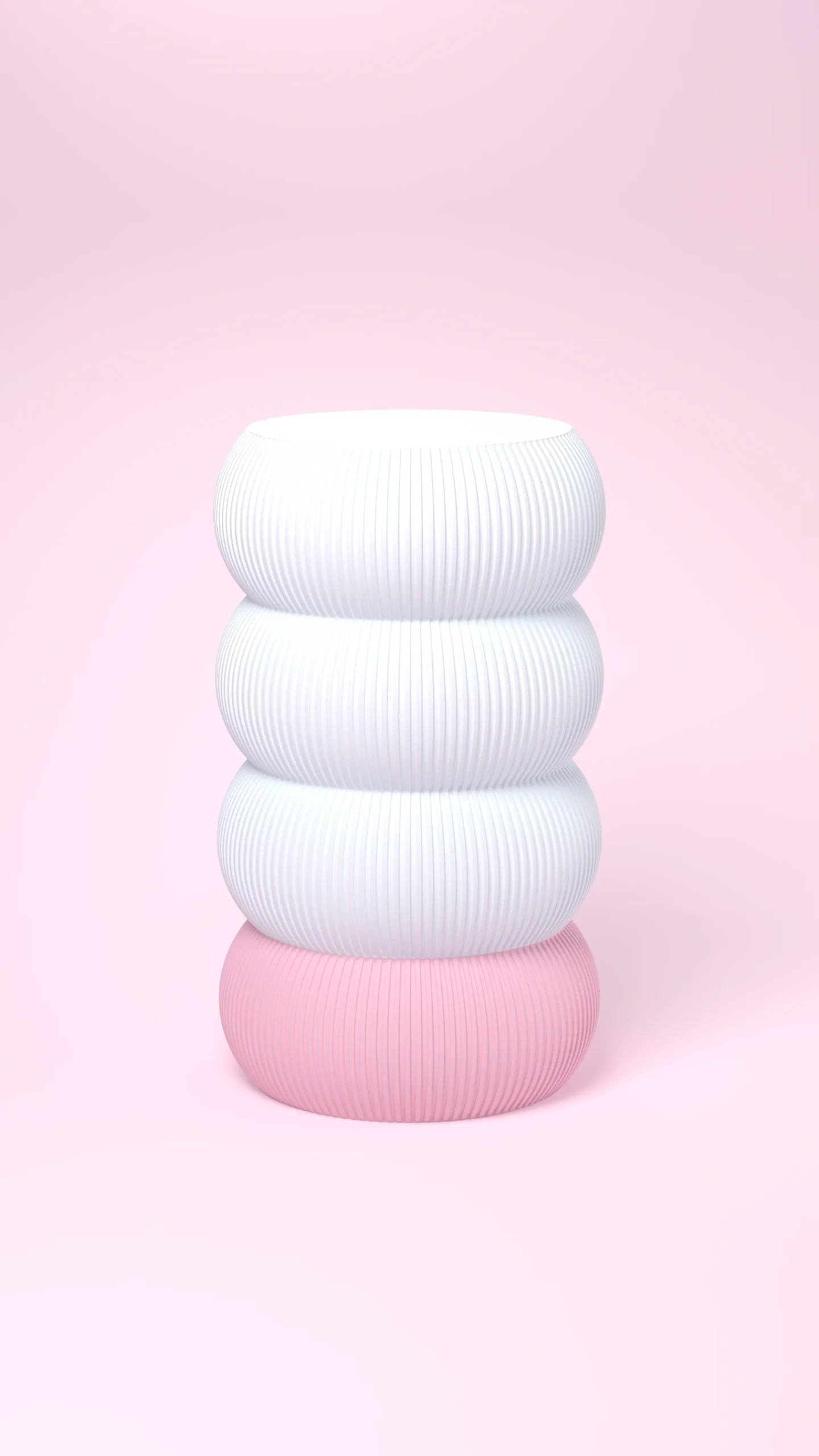 HALO Totem Thin Tall on Totem Thin Tall lamp with a Flamingo Pink base