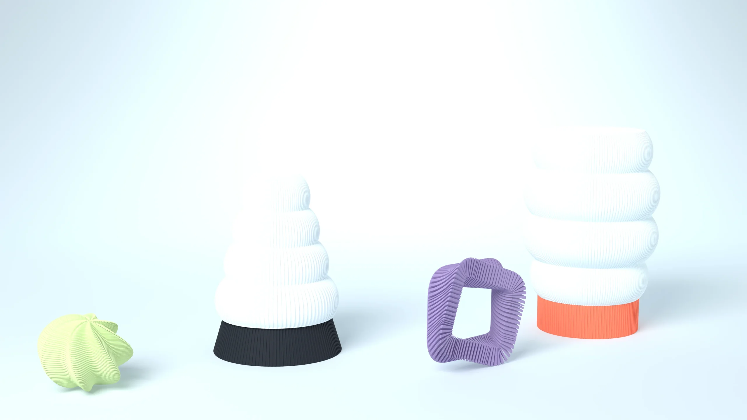 HALO lamps by OBJYX: Frost shades on printed bases