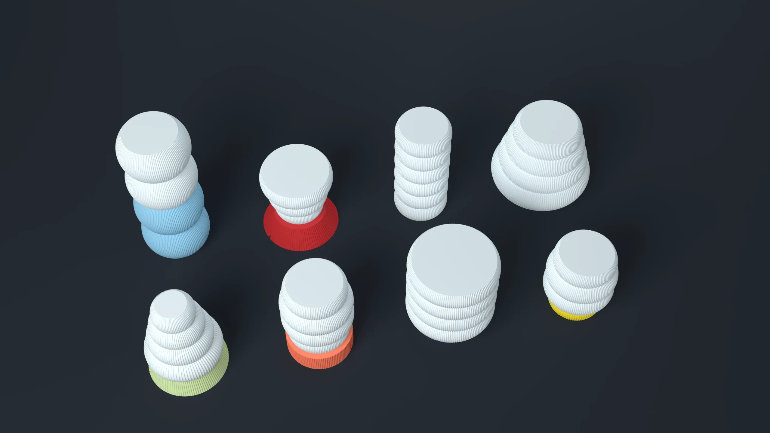 HALO lamps by OBJYX: Frost shades on printed bases