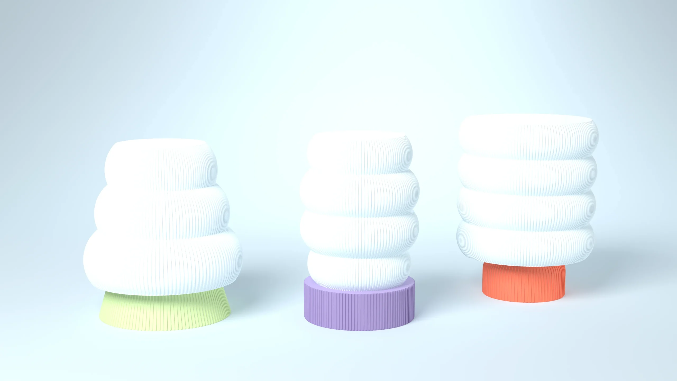 HALO lamps by OBJYX: Frost shades on printed bases