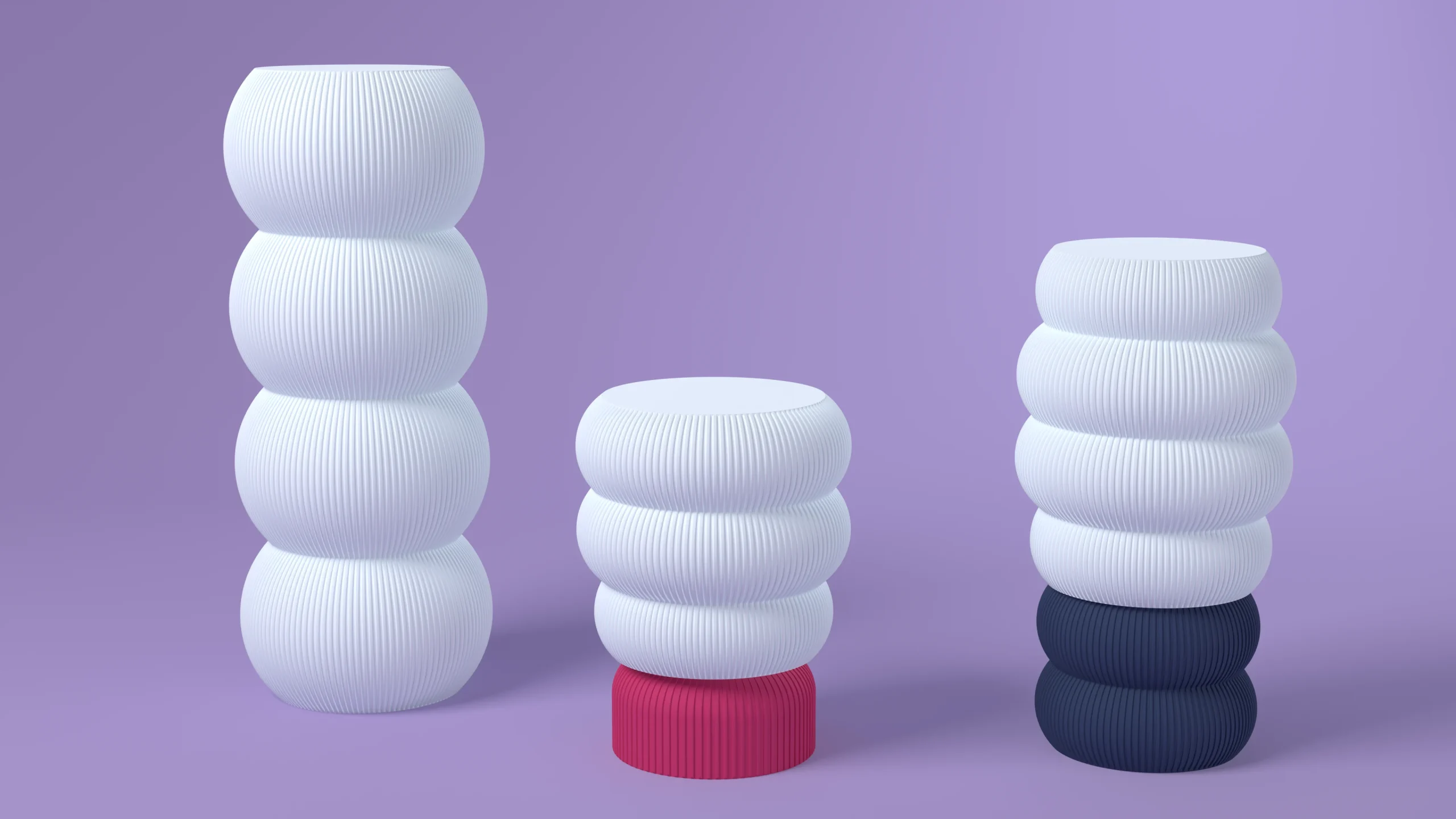 Three HALO lamps on lilac