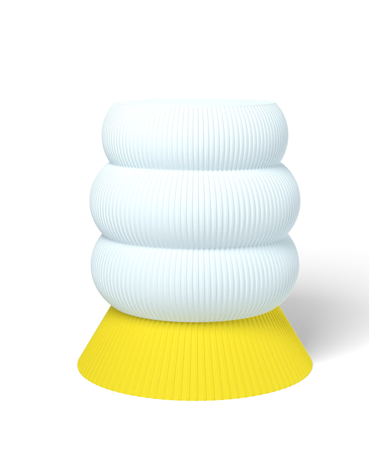 HALO Squash on Cone Wide lamp, Frost shade on a Yellow base