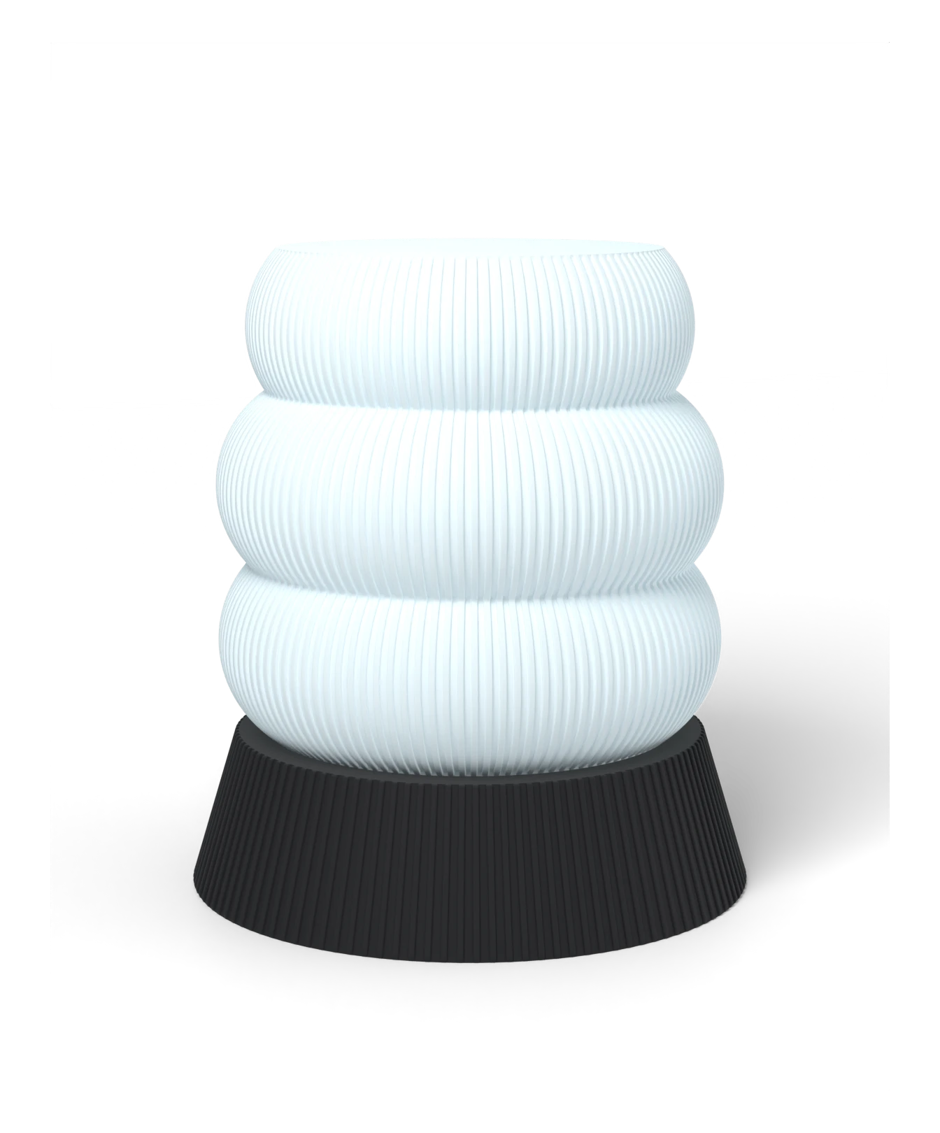 HALO Squash on Cone lamp, Frost shade on a Black base