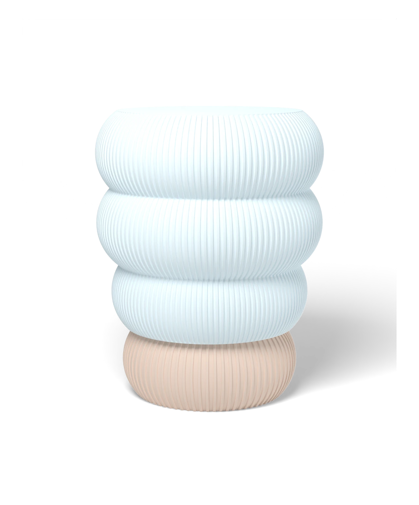 HALO Squash Inverted on Cloud lamp, Frost shade on a Ivory base