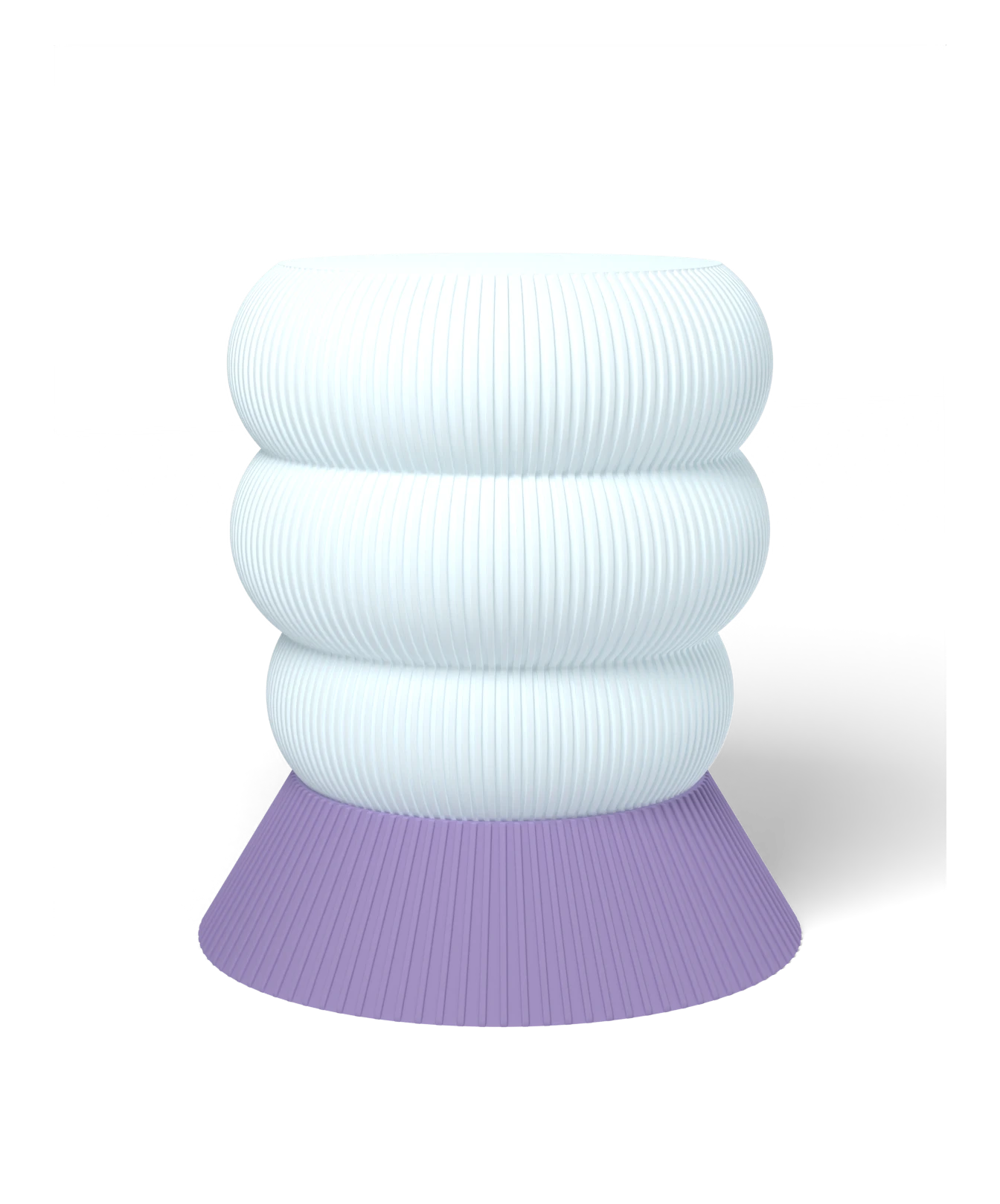 HALO Squash Inverted on Cone Wide lamp, Frost shade on a Blue Lilac base