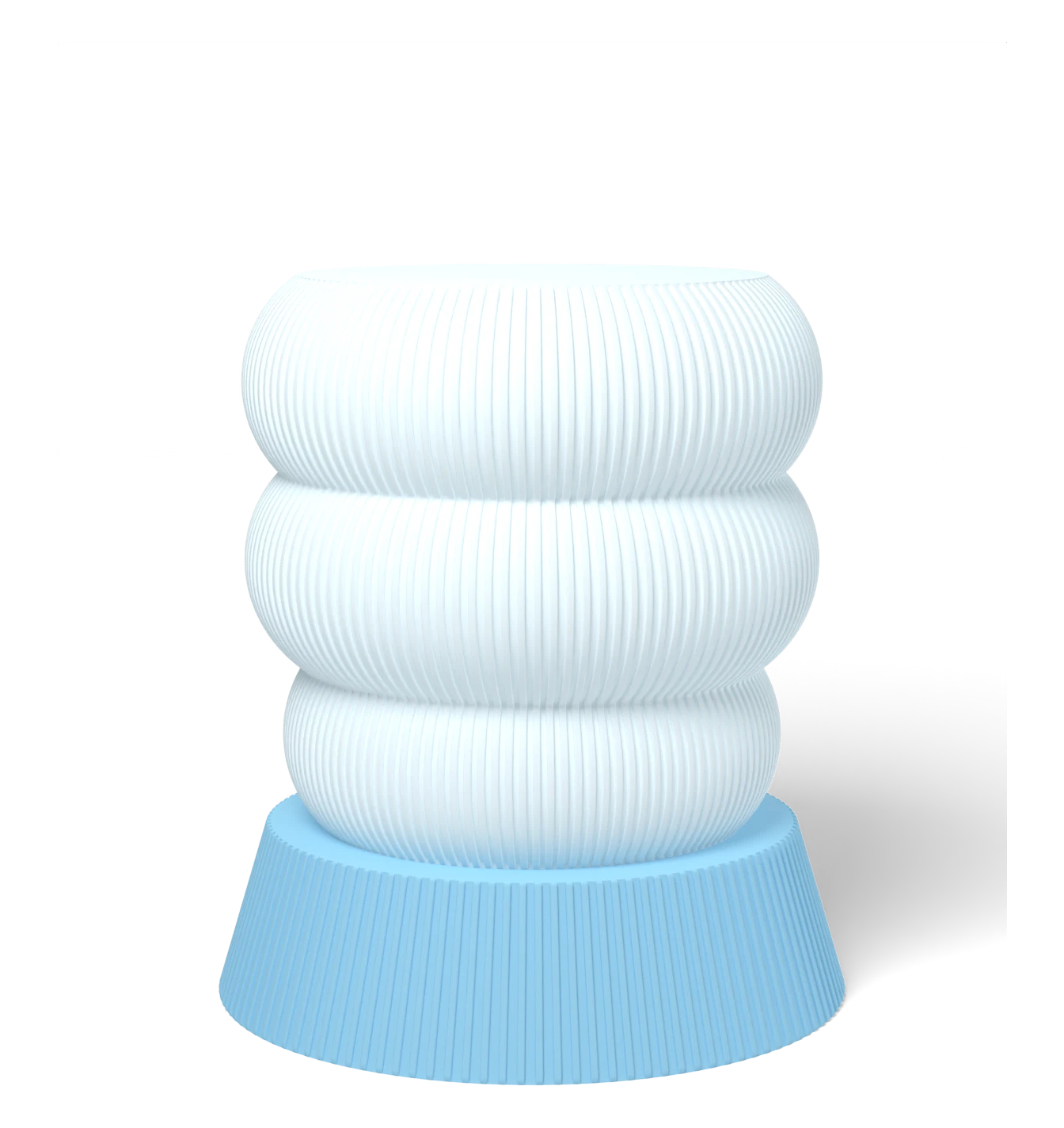 HALO Squash Inverted on Cone lamp, Frost shade on a Light Blue base