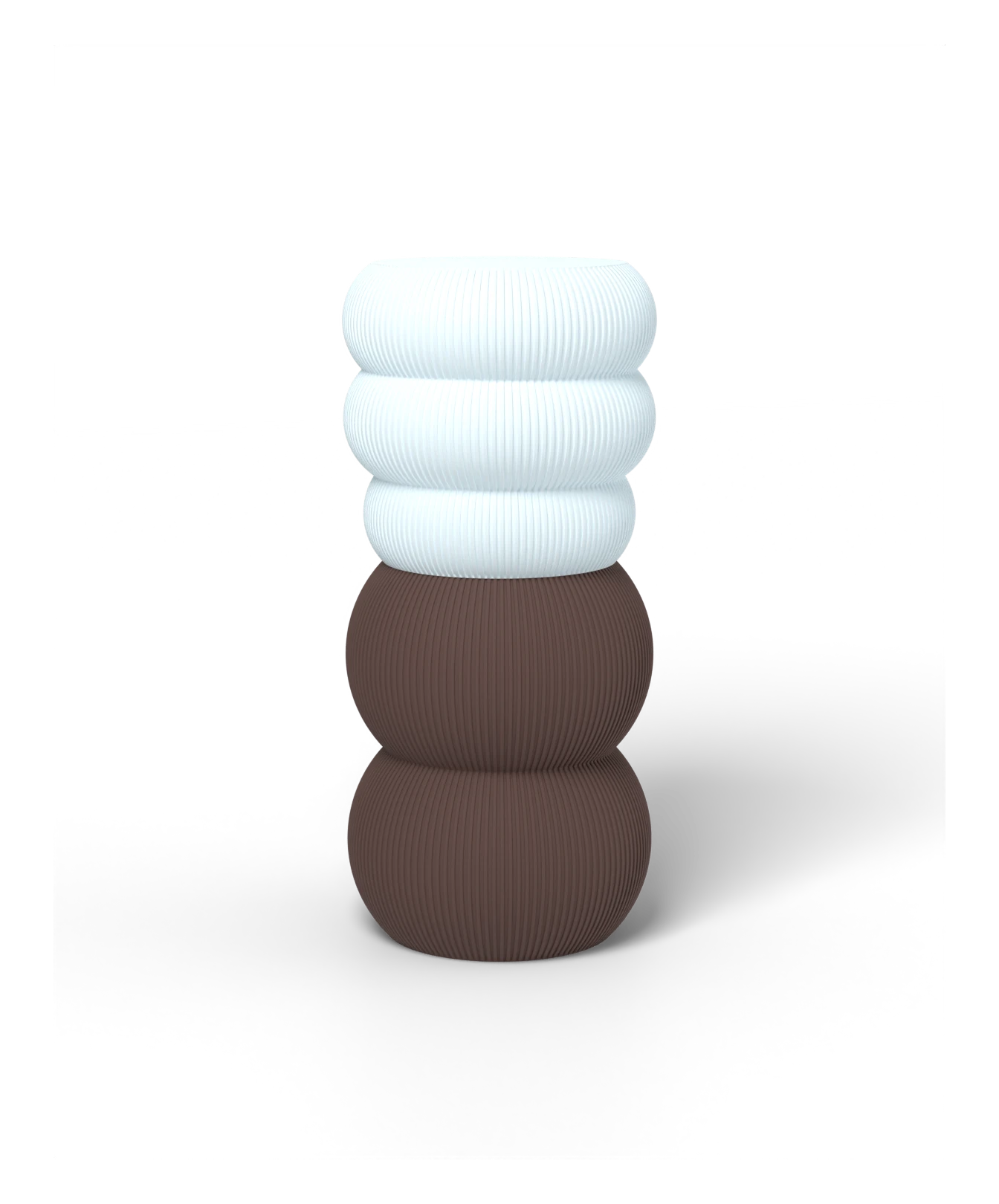 HALO Squash Inverted on Edamame lamp, Frost shade on a Chocolate Brown base
