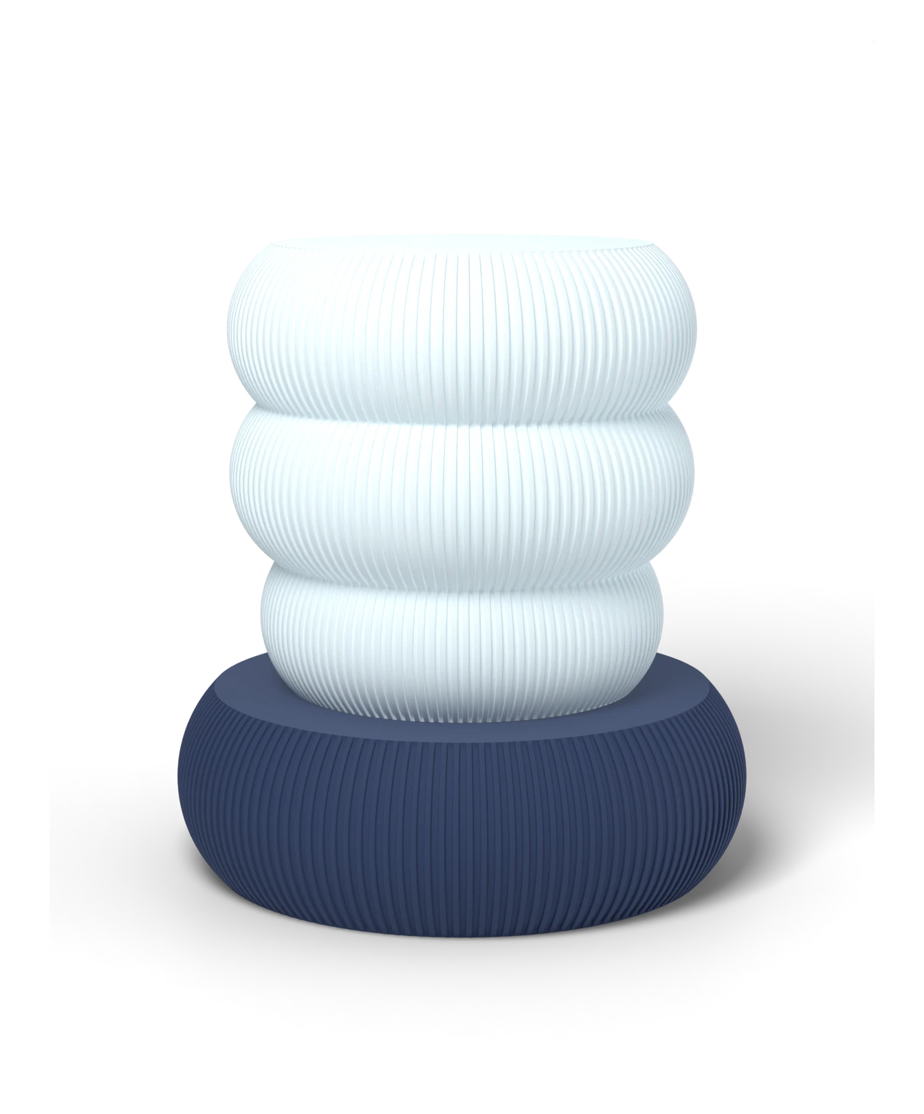 HALO Squash Inverted on Totem Tall lamp, Frost shade on a Navy Blue base