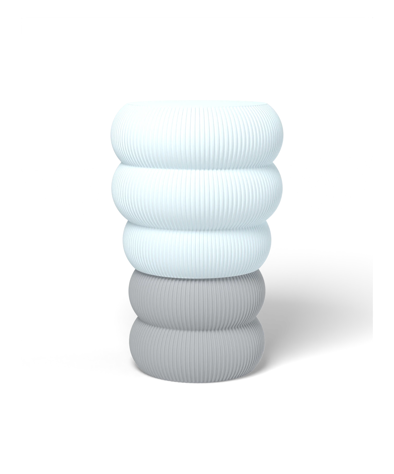 HALO Squash Inverted on Totem lamp, Frost shade on a Light Gray base