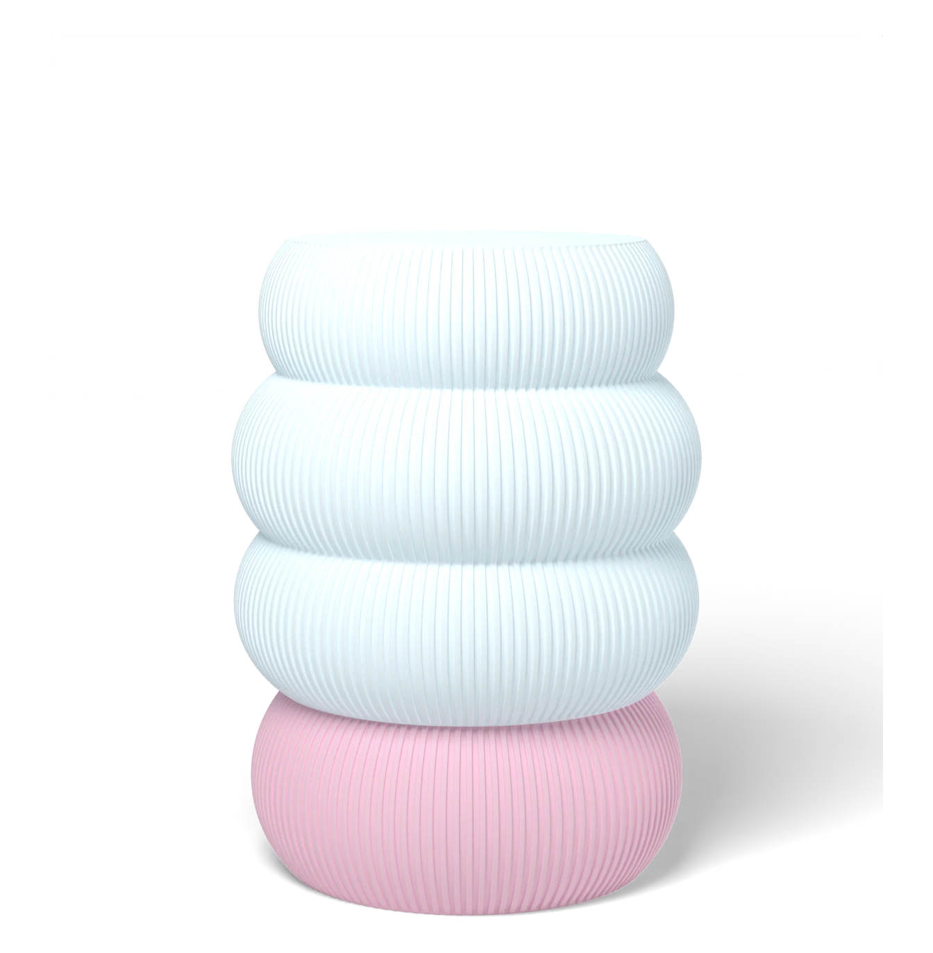 HALO Squash on Totem Thin Tall lamp, Frost shade on a Flamingo Pink base