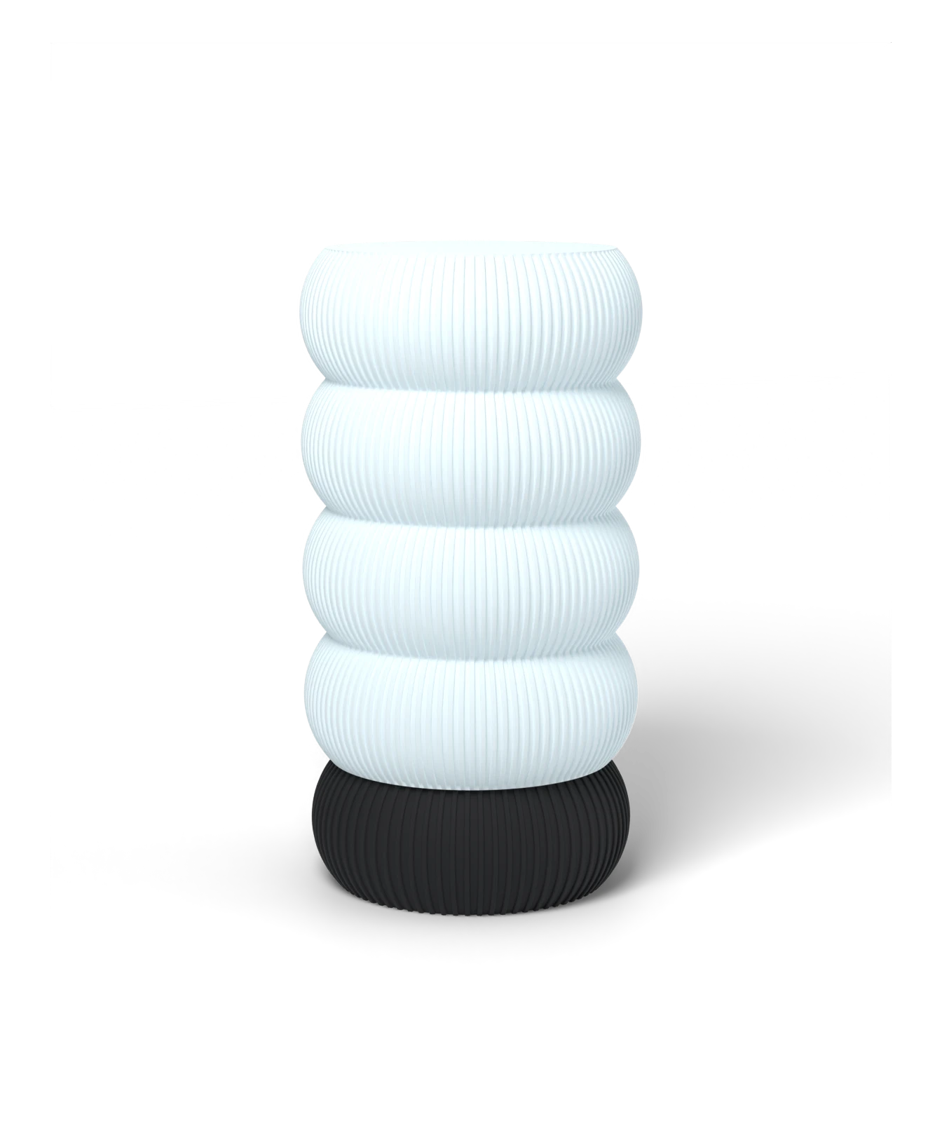 HALO Totem on Cloud lamp, Frost shade on a Black base