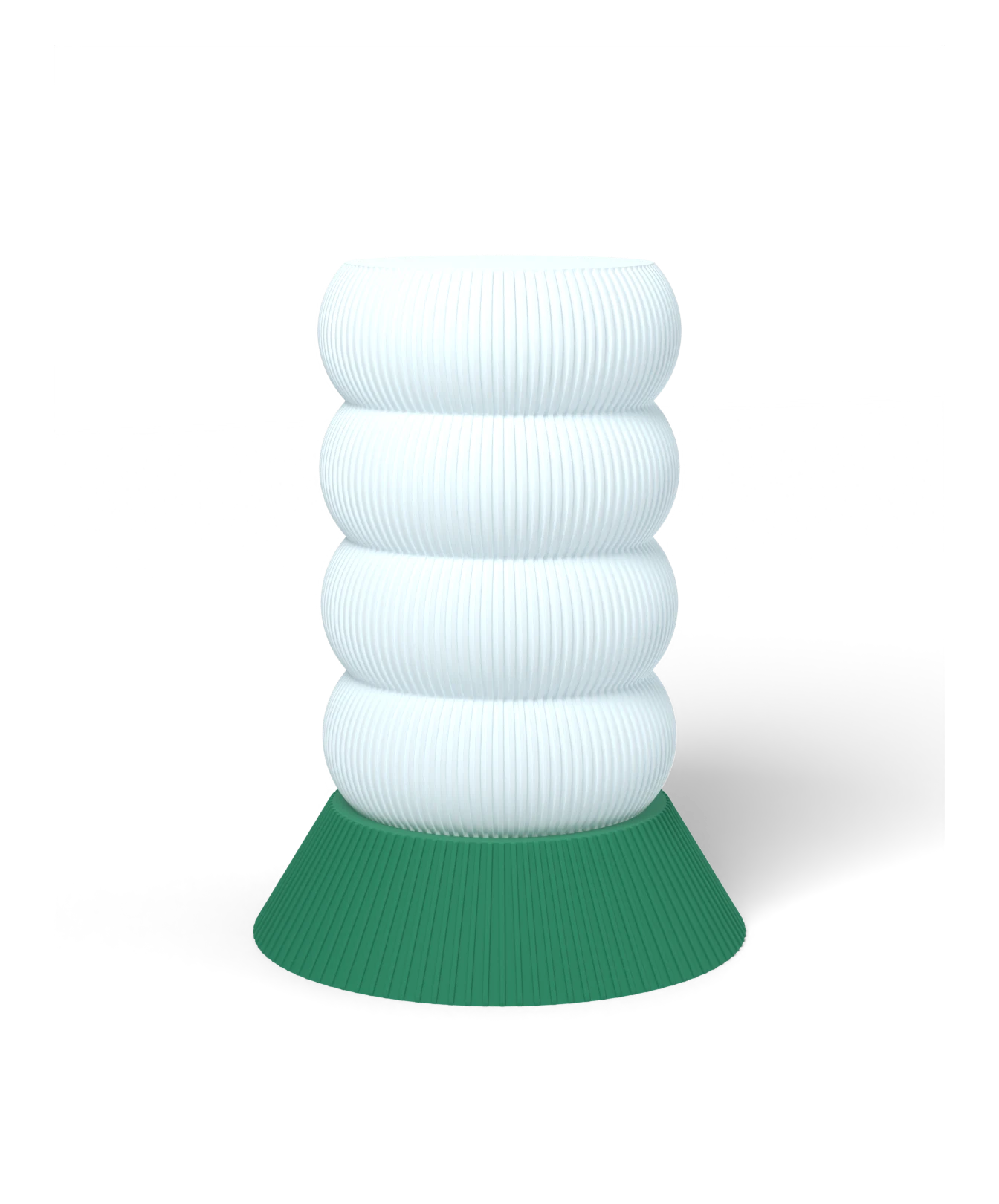 HALO Totem on Cone Wide lamp, Frost shade on a Emerald Green base