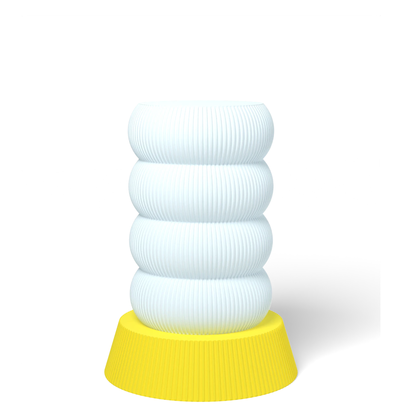 HALO Totem on Cone lamp, Frost shade on a Yellow base