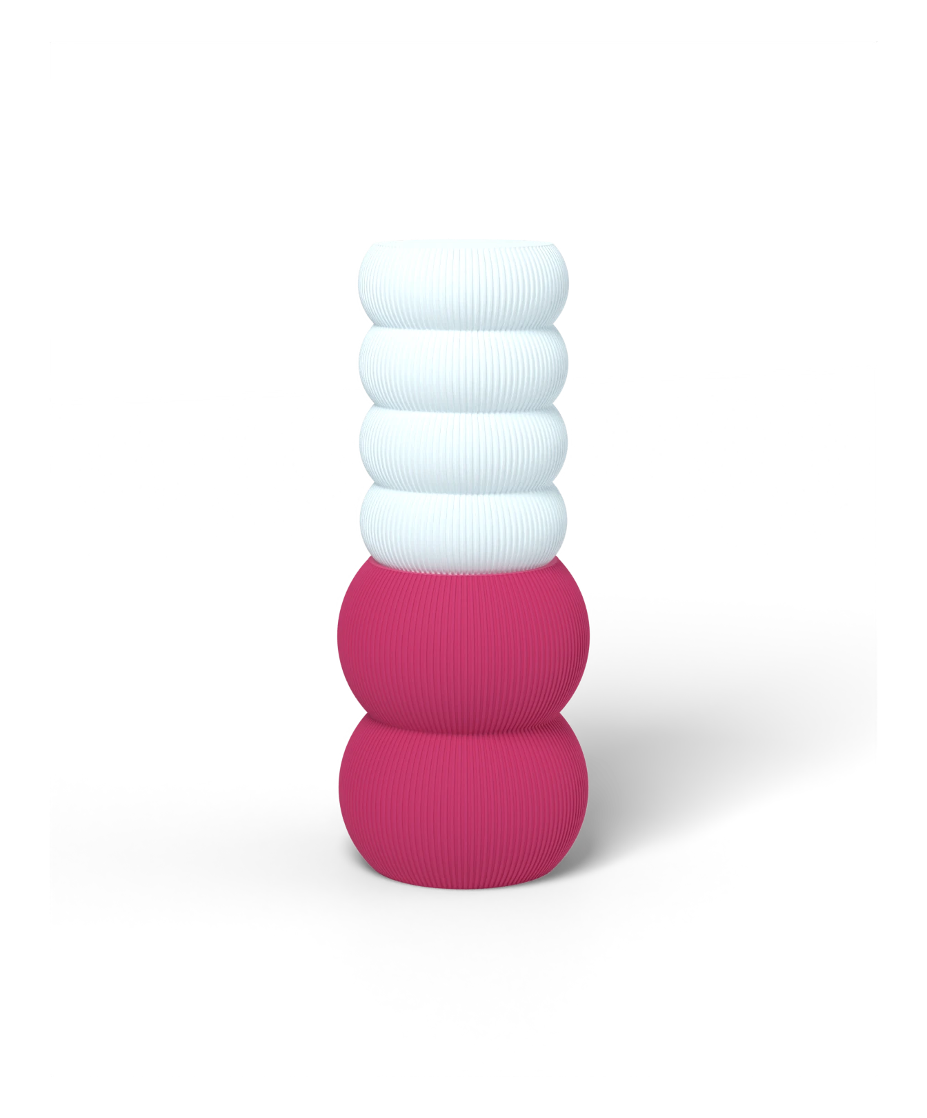 HALO Totem on Edamame lamp, Frost shade on a Plum base