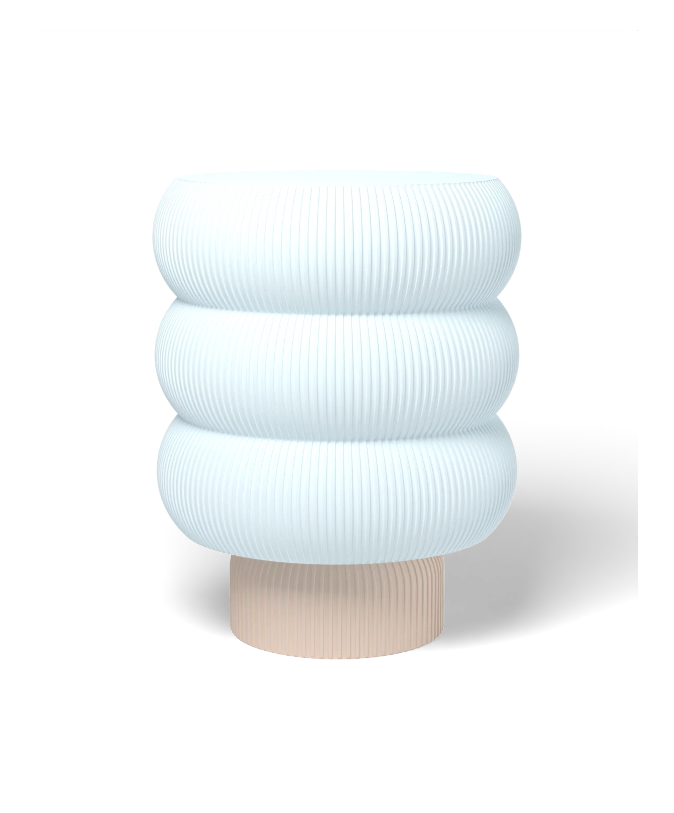 HALO Totem Tall on Arch lamp, Frost shade on a Ivory base