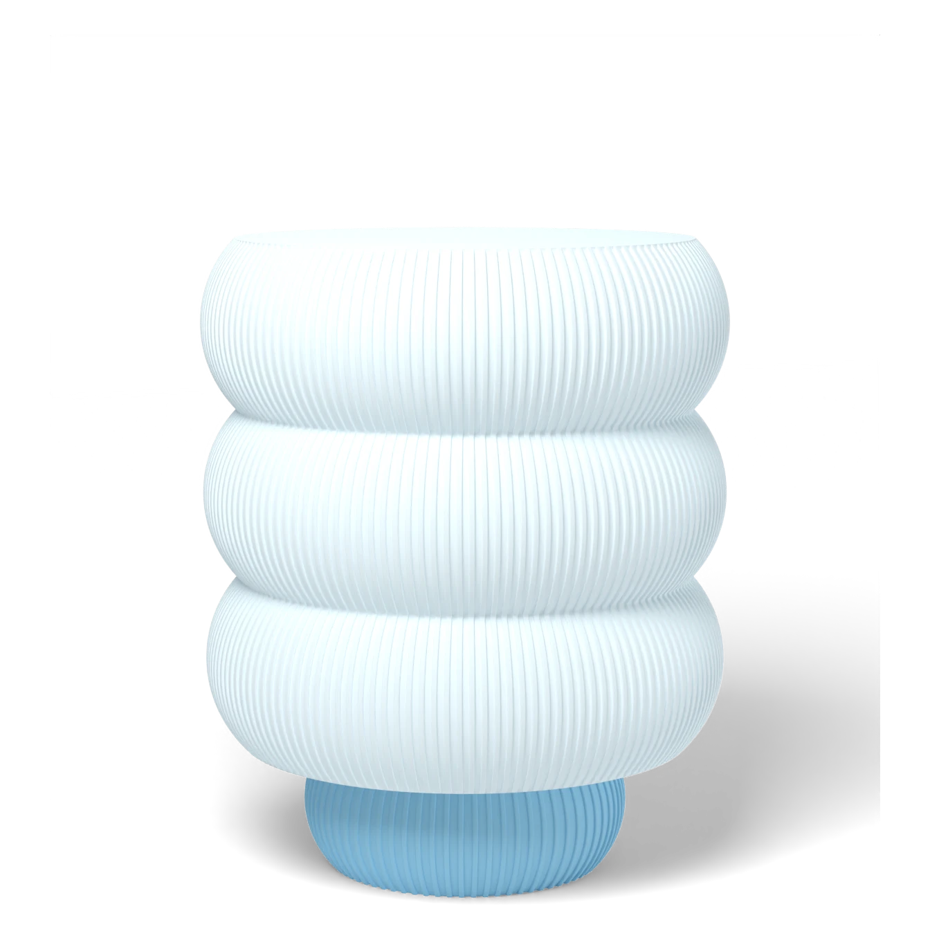 HALO Totem Tall on Cloud lamp, Frost shade on a Light Blue base