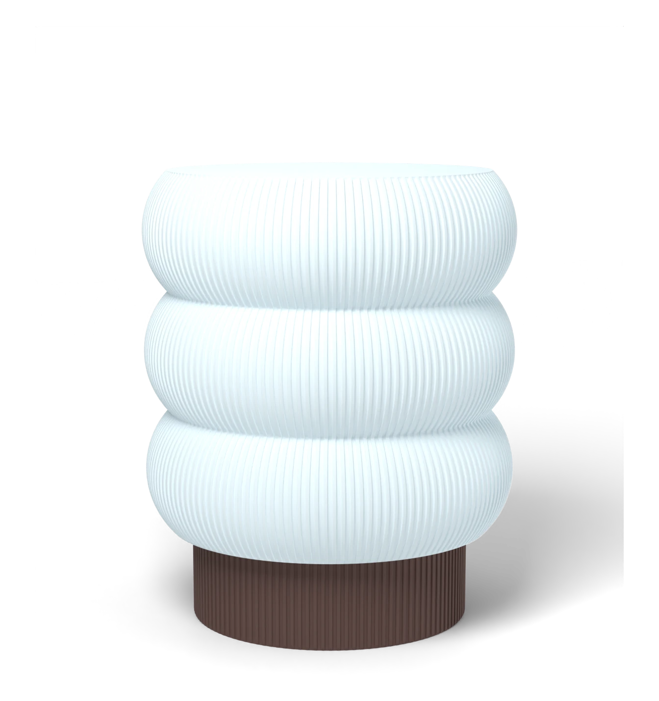 HALO Totem Tall on Cylinder lamp, Frost shade on a Chocolate Brown base