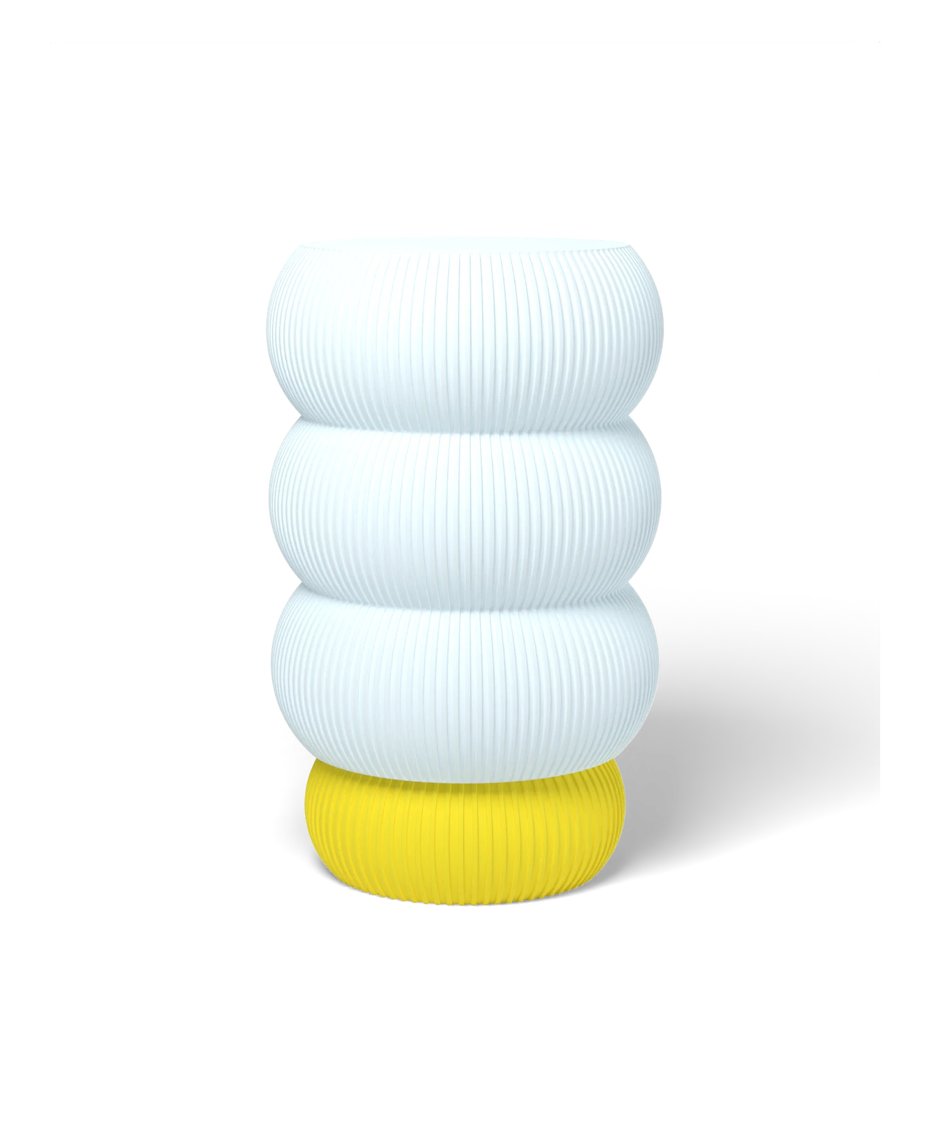 HALO Totem Thin Tall on Cloud lamp, Frost shade on a Yellow base
