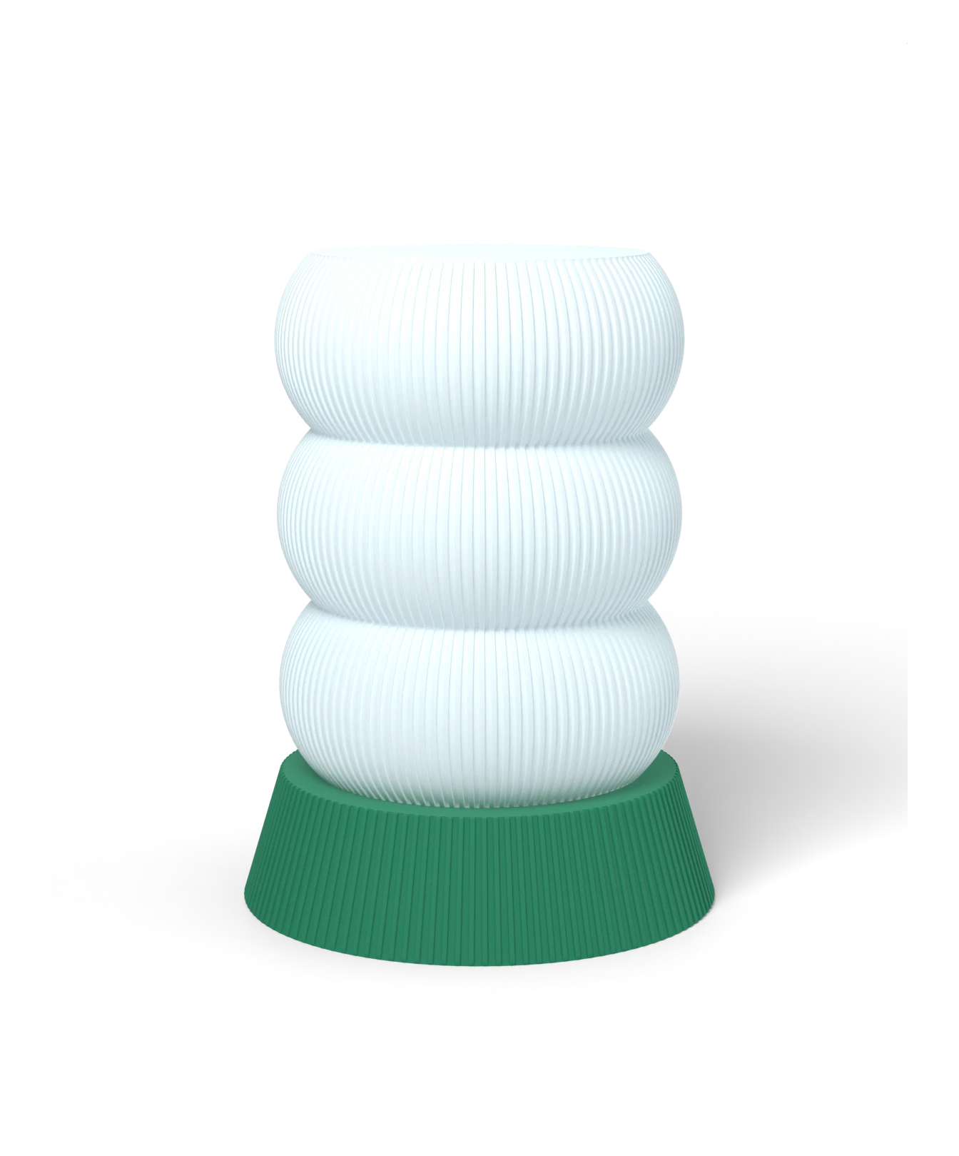 HALO Totem Thin Tall on Cone lamp, Frost shade on a Emerald Green base