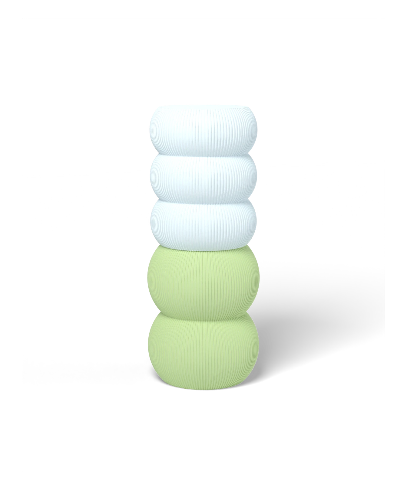 HALO Totem Thin Tall on Edamame lamp, Frost shade on a Lime Green base