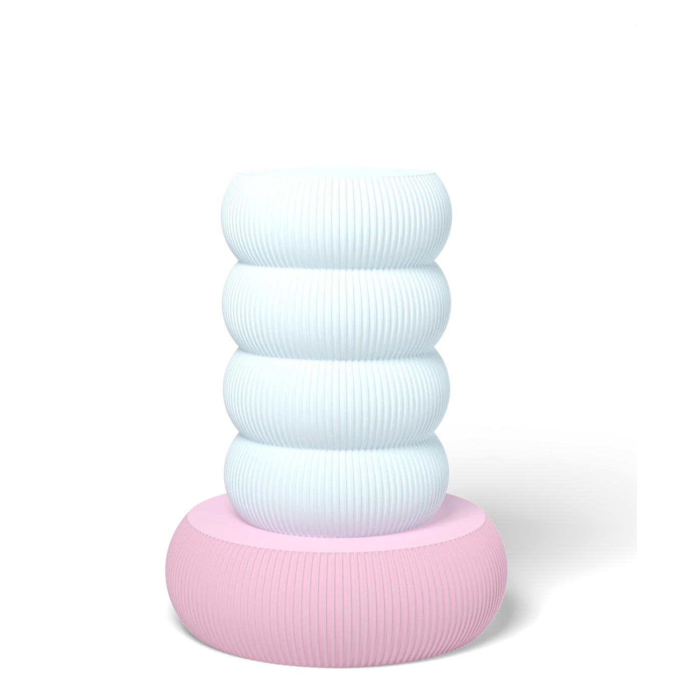 HALO Totem on Totem Tall lamp, Frost shade on a Flamingo Pink base