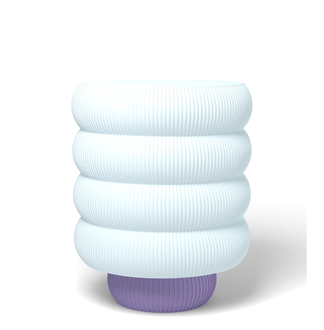HALO Totem Wide on Cloud lamp, Frost shade on a Blue Lilac base