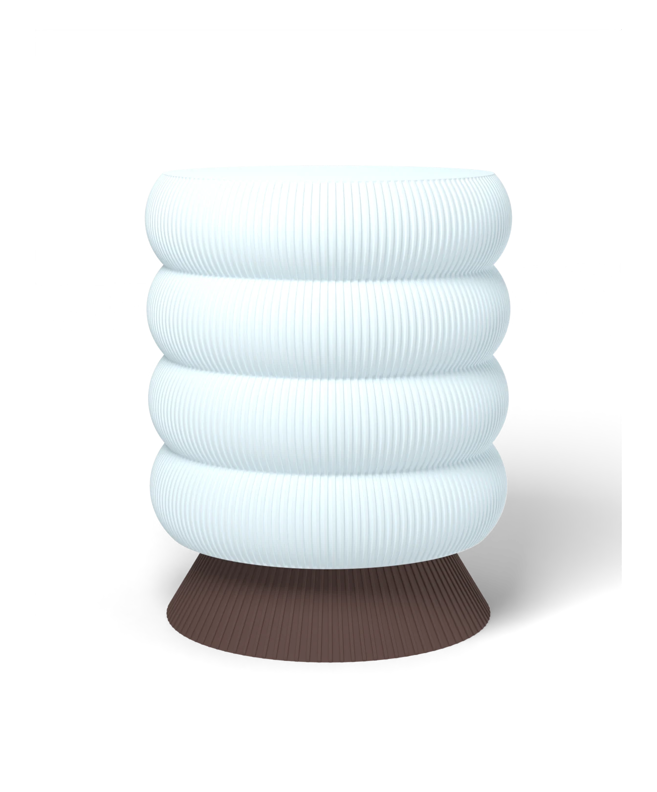 HALO Totem Wide on Cone Wide lamp, Frost shade on a Chocolate Brown base