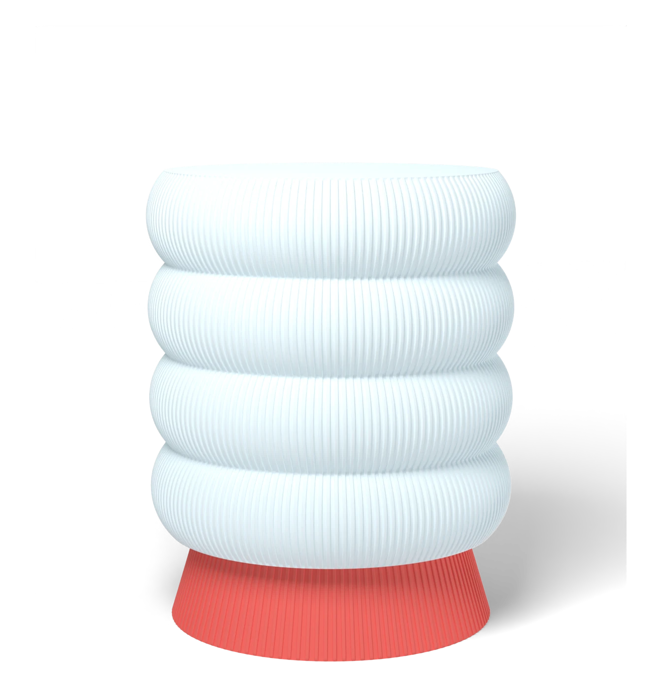 HALO Totem Wide on Cone lamp, Frost shade on a Flamingo Red base