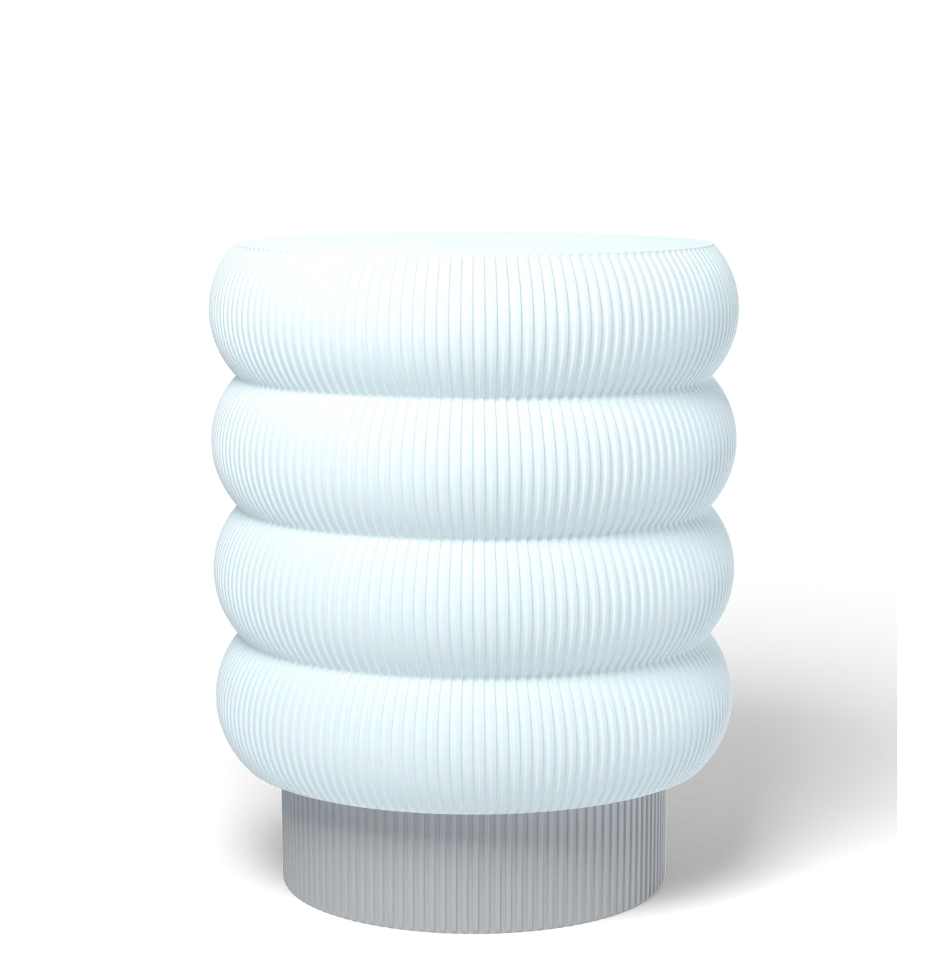HALO Totem Wide on Cylinder lamp, Frost shade on a Light Gray base