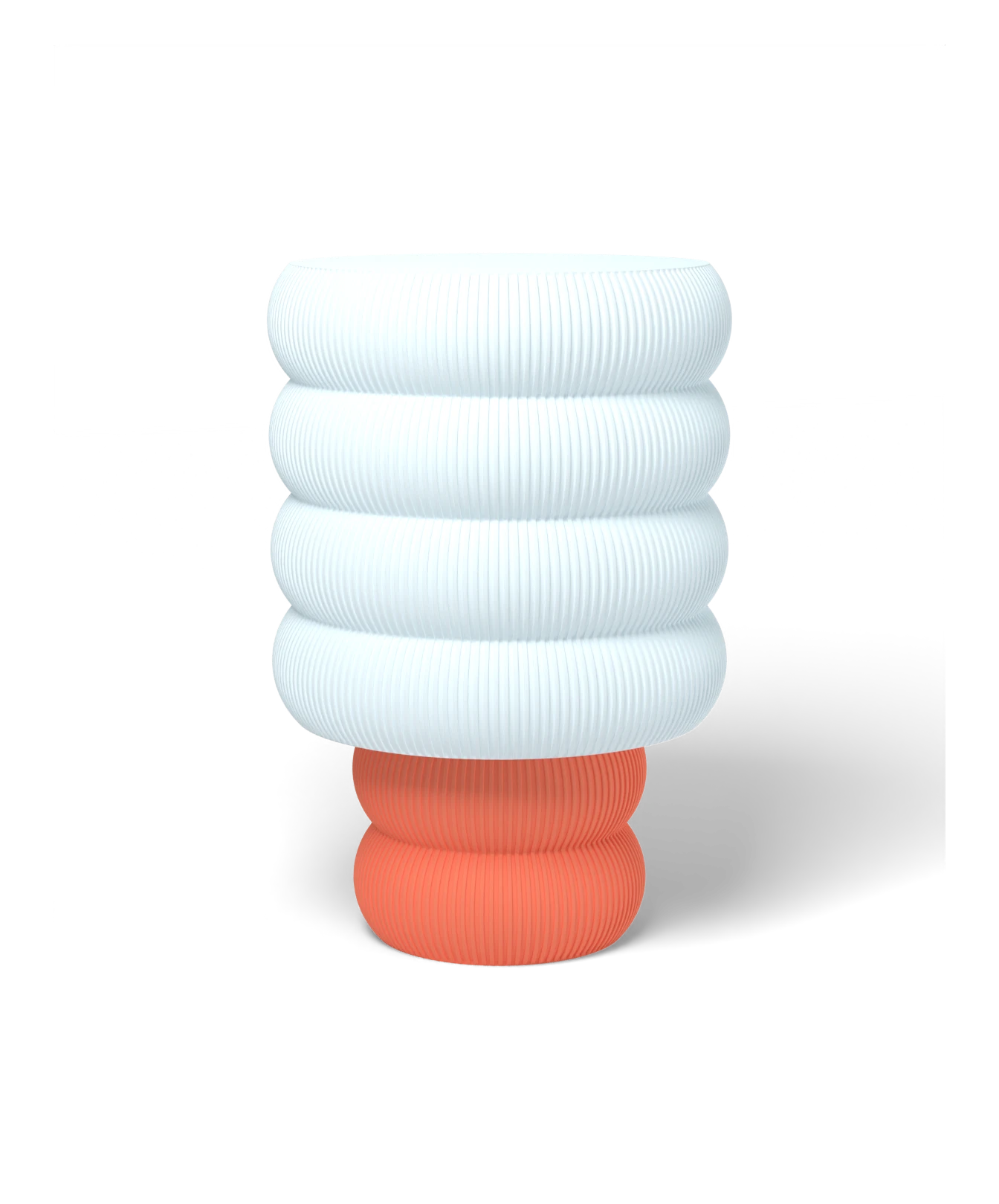 HALO Totem Wide on Totem lamp, Frost shade on a Ember base
