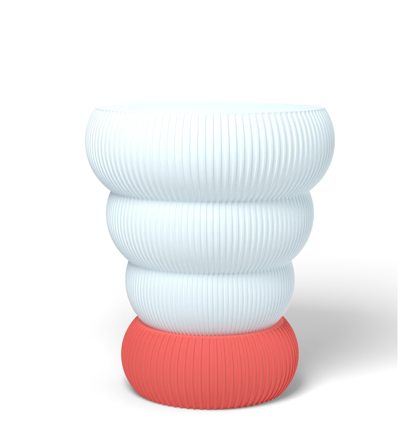 HALO Tree Inverted on Cloud lamp, Frost shade on a Flamingo Red base