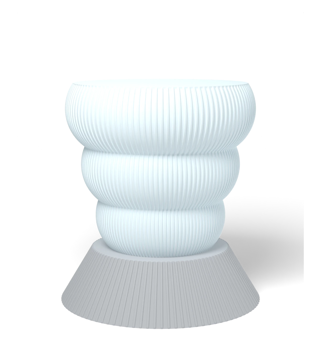 HALO Tree Inverted on Cone Wide lamp, Frost shade on a Light Gray base