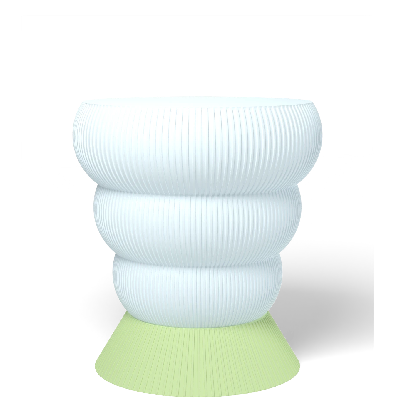 HALO Tree Inverted Tall on Cone Wide lamp, Frost shade on a Lime Green base