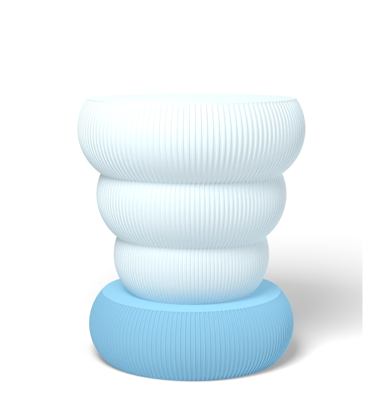 HALO Tree Inverted Tall on Totem Tall lamp, Frost shade on a Light Blue base
