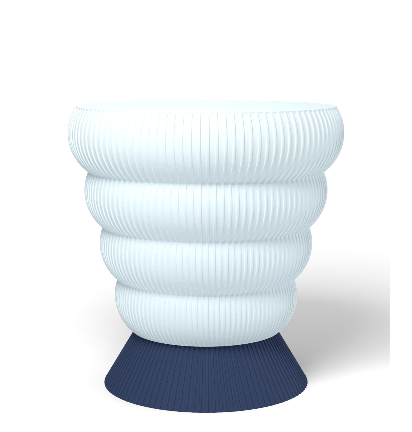 HALO Tree Inverted Wide on Cone Wide lamp, Frost shade on a Navy Blue base