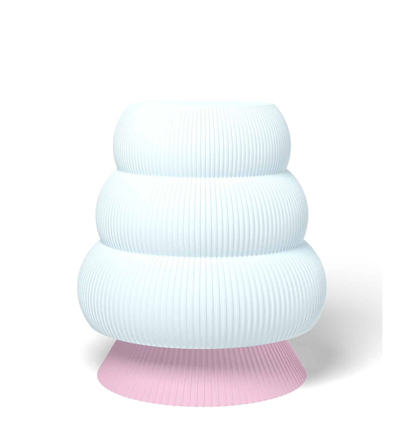 HALO Tree Tall on Cone Wide lamp, Frost shade on a Flamingo Pink base
