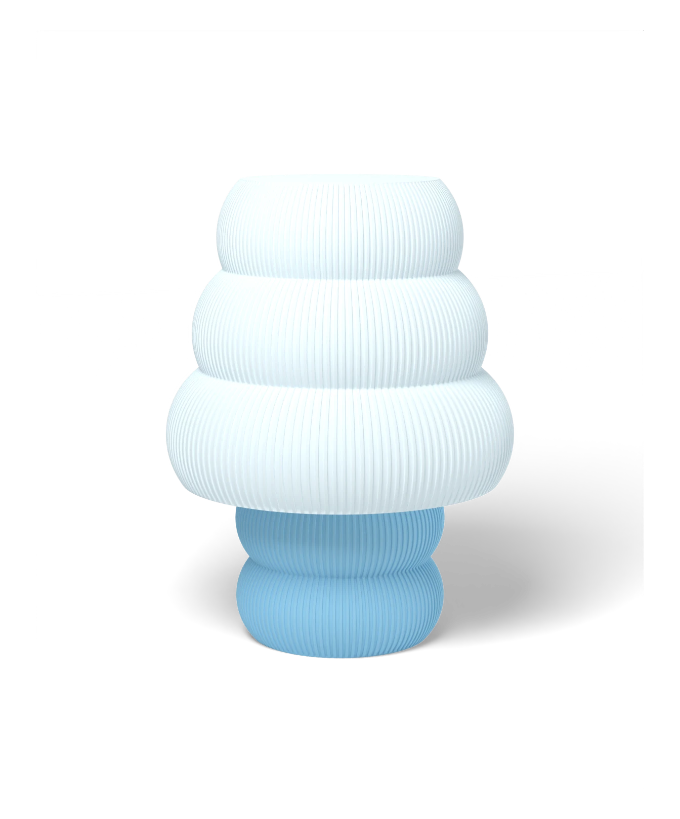 HALO Tree Tall on Totem lamp, Frost shade on a Light Blue base