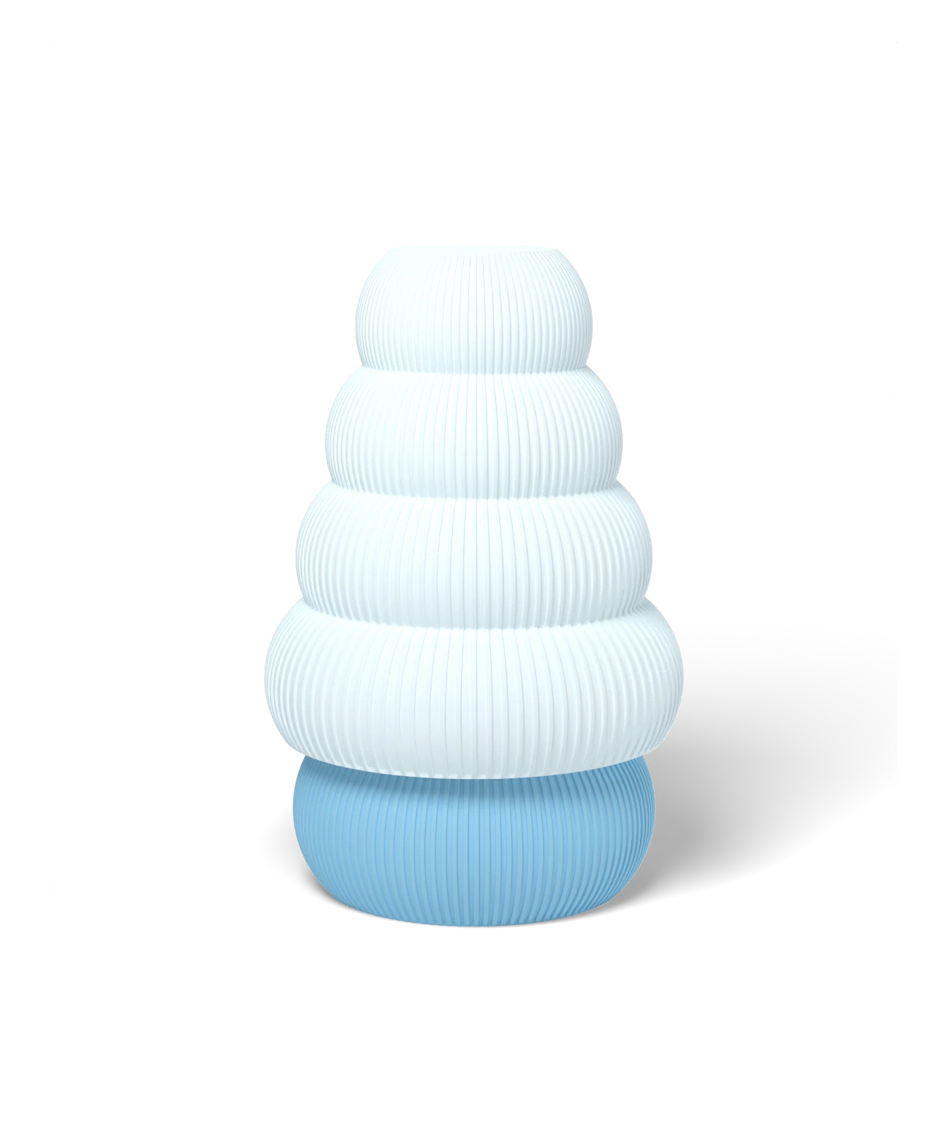 HALO Tree on Totem Thin Tall lamp, Frost shade on a Light Blue base