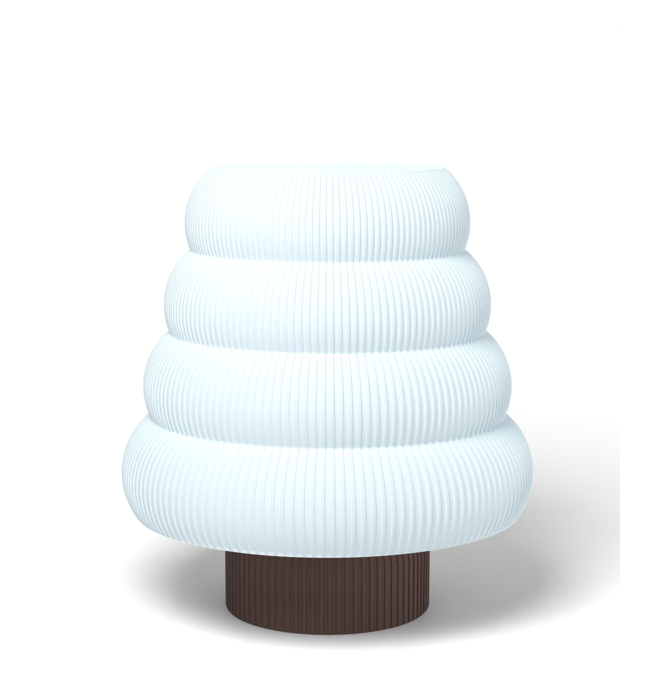 HALO Tree Wide on Arch lamp, Frost shade on a Chocolate Brown base