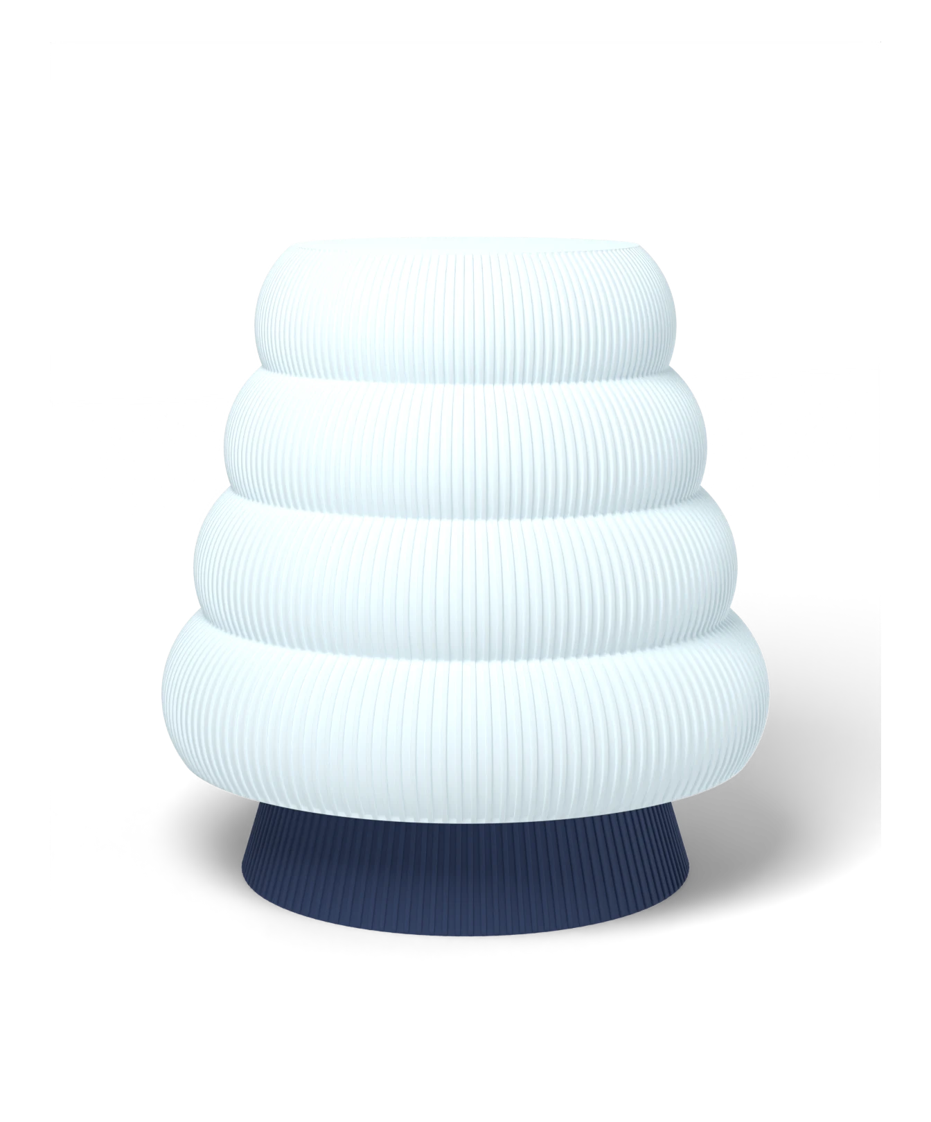 HALO Tree Wide on Cone lamp, Frost shade on a Navy Blue base