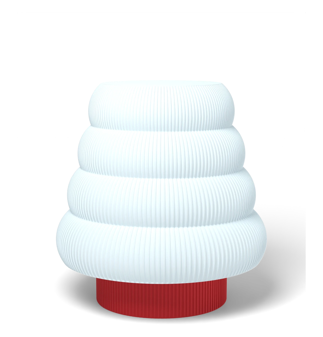 HALO Tree Wide on Cylinder lamp, Frost shade on a Fire Red base